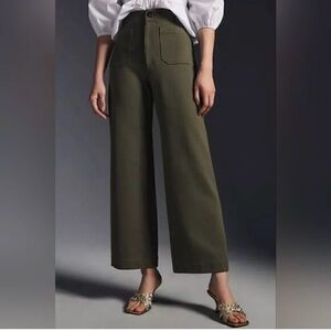 Anthropologie Maeve The Colette Ponte Wide Leg Crop Pants Plus Size 22 FLAWED